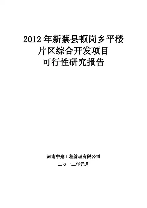 新蔡县顿岗乡平楼片区综合开发项目建设可行性研究报告