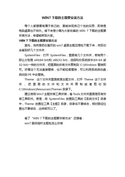 WIN7下载的主题要安装方法