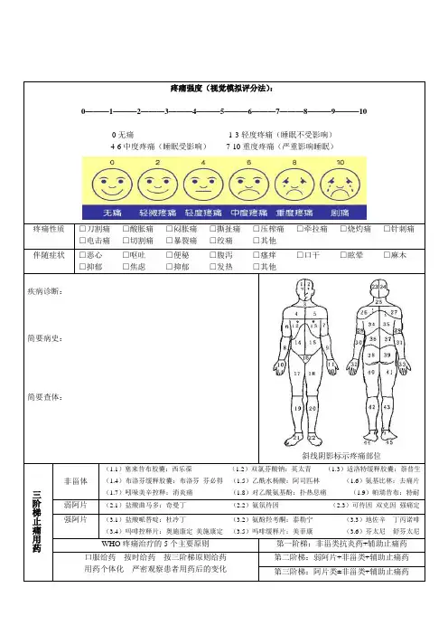 疼痛评估量表