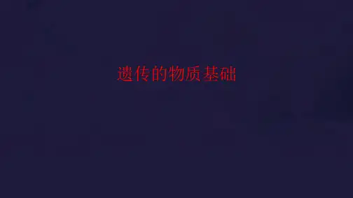 2021届高三生物二轮专题复习《遗传的物质基础2》
