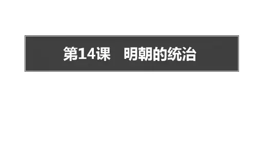 部编版七年级历史下册  明朝的统治 (1)