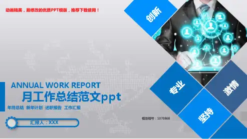 【优质文档】2018月工作总结范文pptPPT演示【优质ppt】