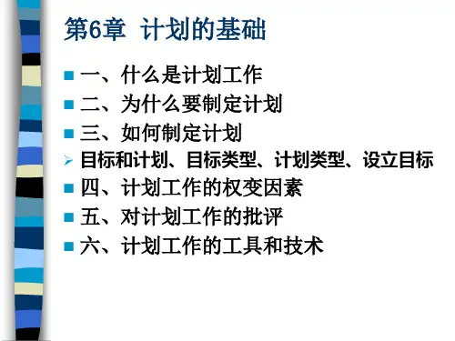 罗宾斯管理学6计划