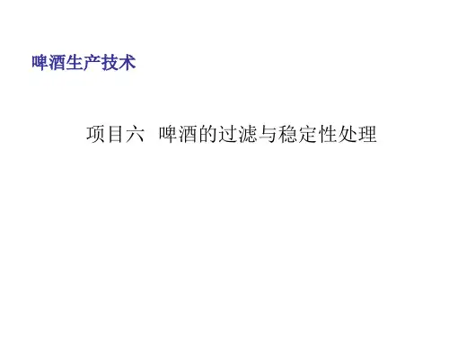 项目6  啤酒过滤及稳定性处理