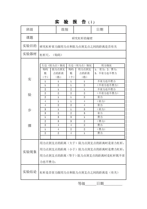 1研究杠杆的秘密