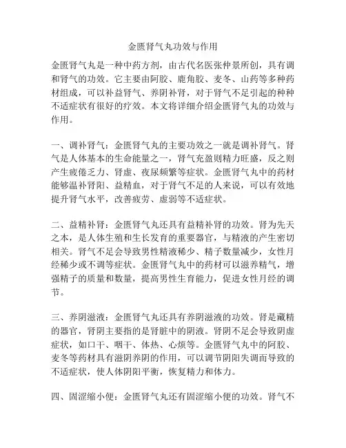 金匮肾气丸功效与作用