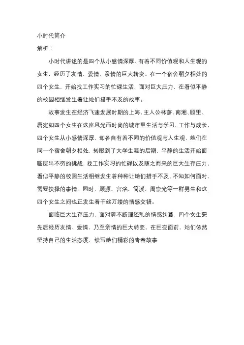 小时代简介