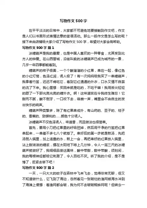 写物作文500字