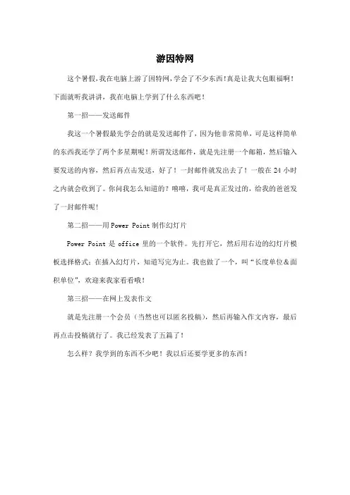 游因特网_小学二年级作文400字