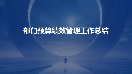 部门预算绩效管理工作总结PPT