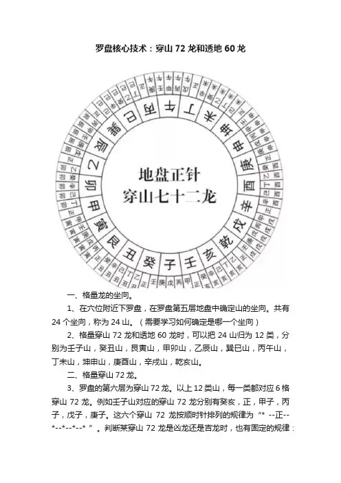 罗盘核心技术：穿山72龙和透地60龙