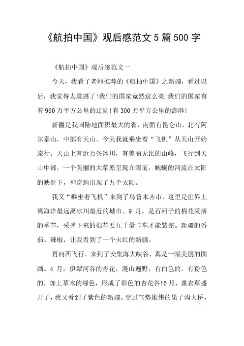 《航拍中国》观后感范文5篇500字