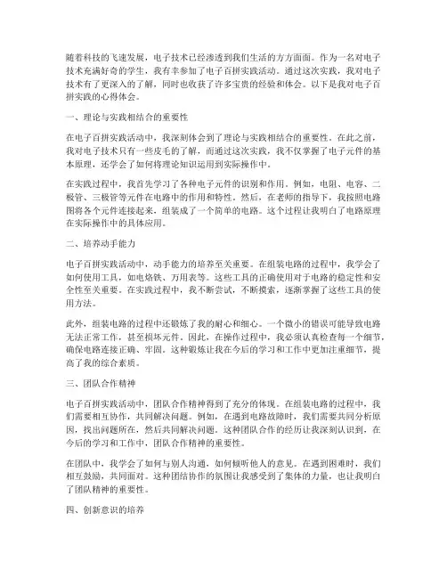 电子百拼实践心得体会