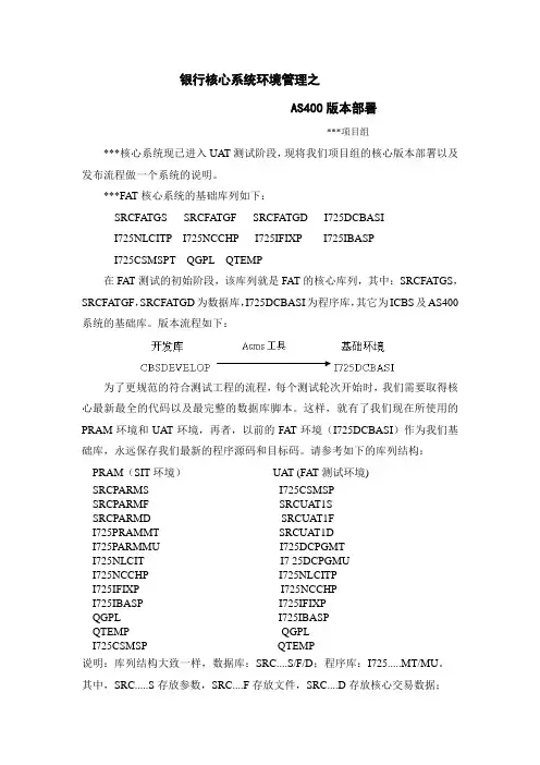 银行核心系统环境管理之AS400版本部署