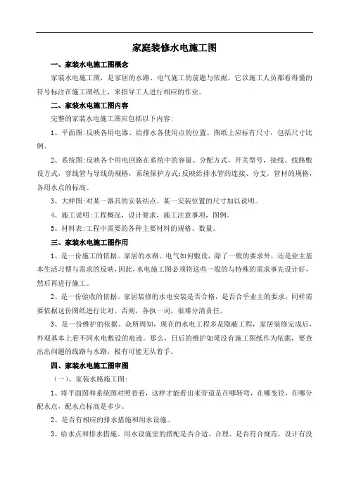 家庭装修水电施工图