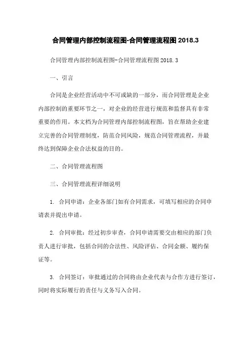 合同管理内部控制流程图-合同管理流程图2018.3