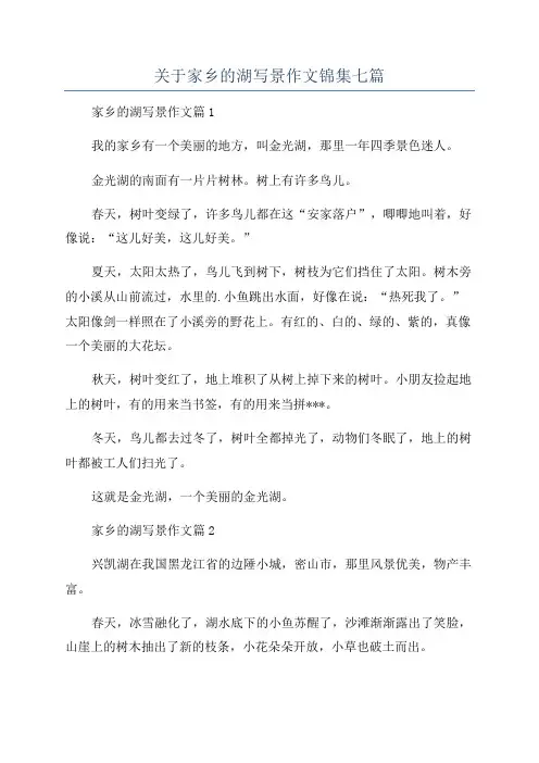 关于家乡的湖写景作文锦集七篇