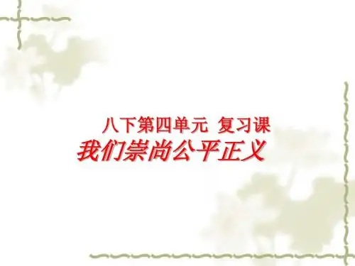 八下第九、十课我们崇尚公平正义复习课件