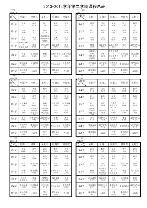 总课程表