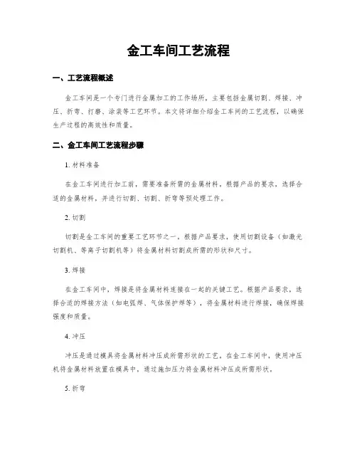 金工车间工艺流程
