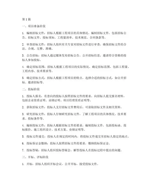 工程招标投标操作流程(3篇)