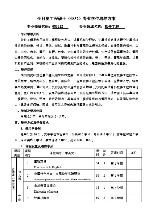 专硕-085212-软件工程__培养方案