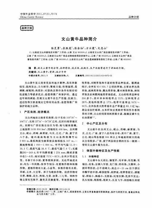文山黄牛品种简介