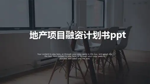 地产项目融资计划书ppt