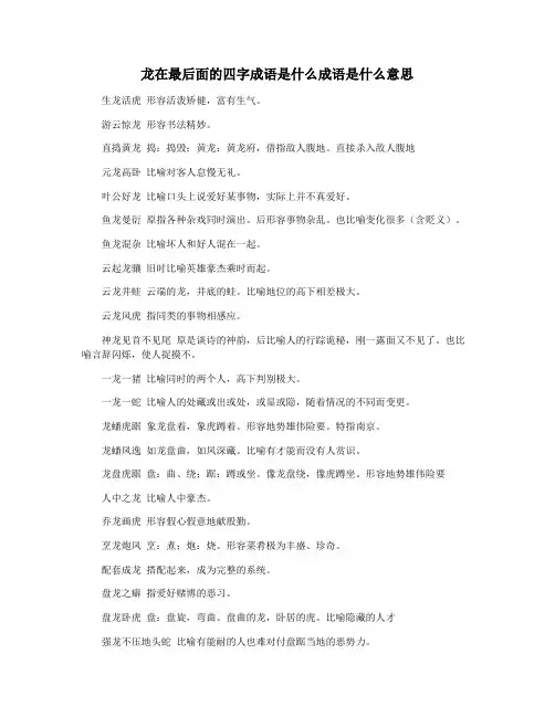 龙在最后面的四字成语是什么成语是什么意思