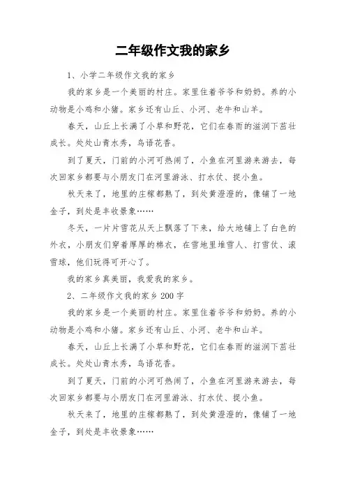 二年级作文我的家乡_作文