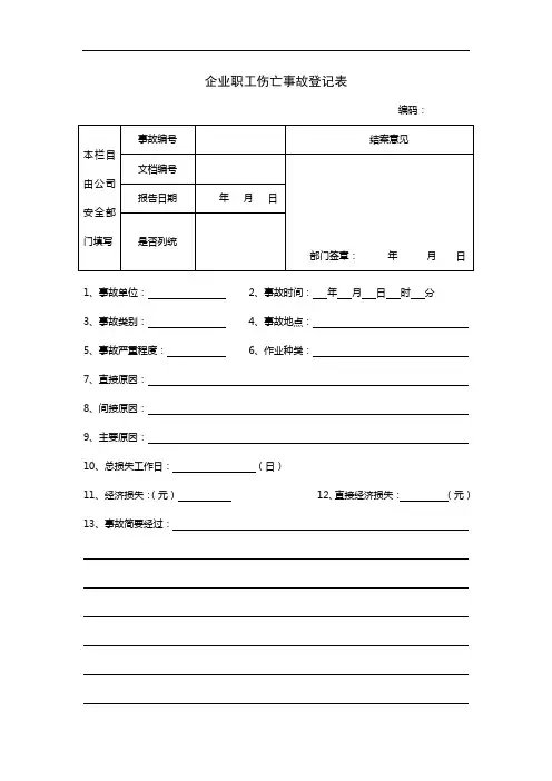 32.企业职工伤亡事故登记表