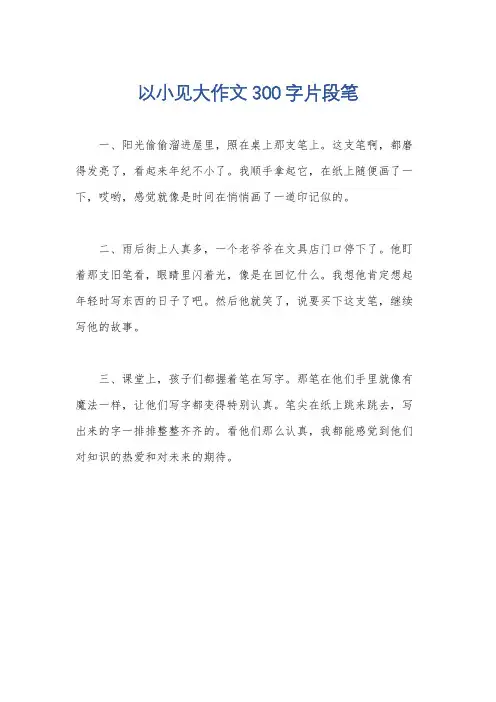 以小见大作文300字片段笔
