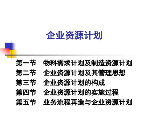 管理学原理：企业资源计划