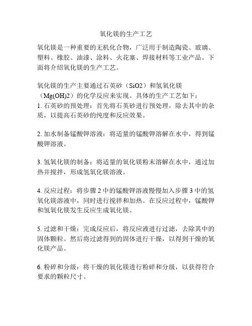 氧化镁的生产工艺