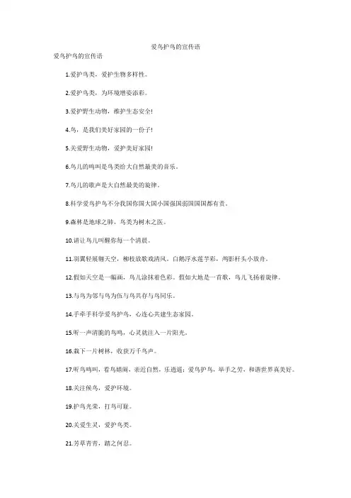 爱鸟护鸟的宣传语