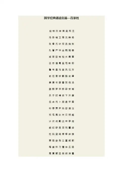 国学经典诵读名篇—百家姓