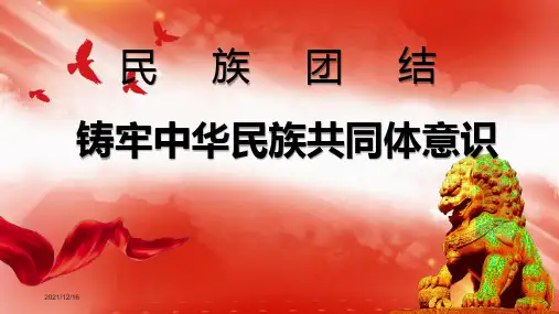 民族团结铸牢中华民族共同体意识教学课件PPT模板