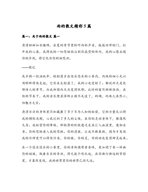 雨的散文精彩5篇