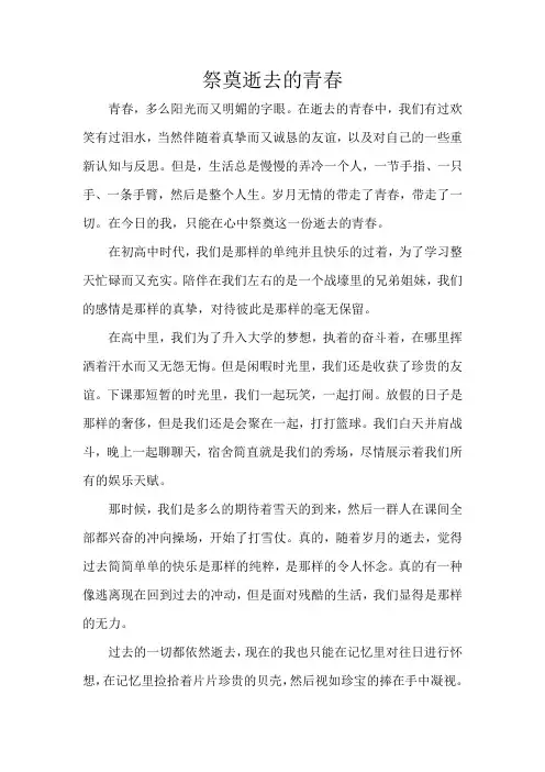 祭奠逝去的青春