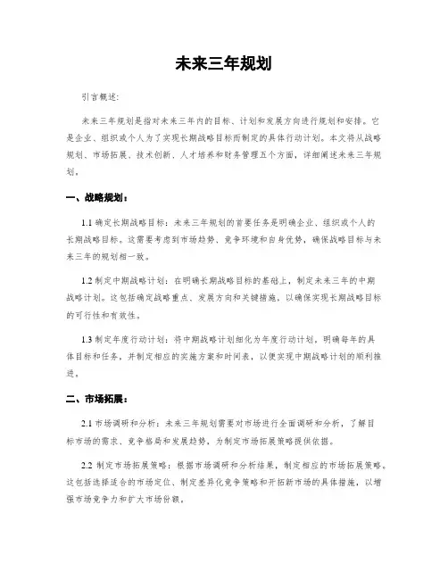 未来三年规划