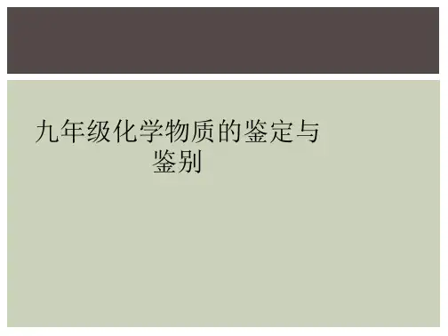 九年级化学物质的鉴定与鉴别