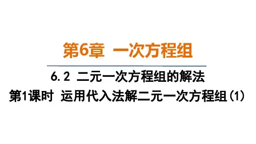 6.2 二元一次方程组的解法-第1课时 运用代入法解二元一次方程组(1)(课件)