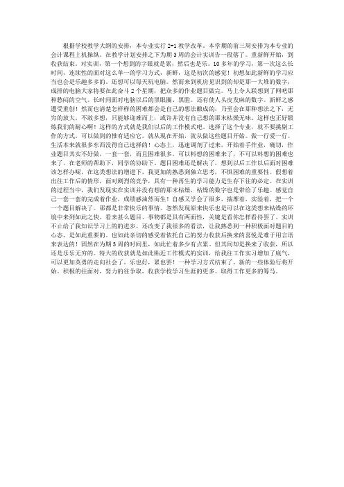 会计实训心得体会