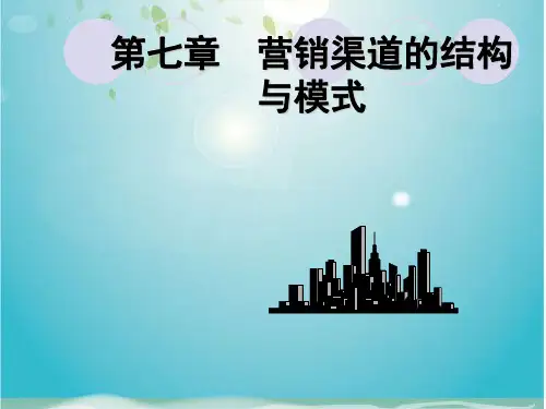 营销渠道的结构及模式(ppt 62页)