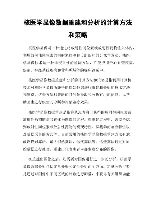 核医学显像数据重建和分析的计算方法和策略