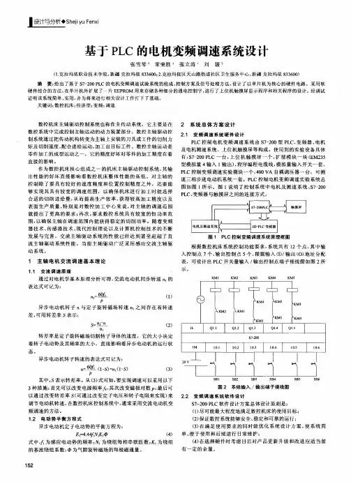 基于PLC的电机变频调速系统设计