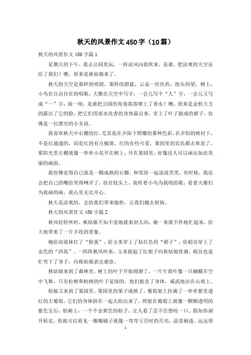 秋天的风景作文450字(10篇)