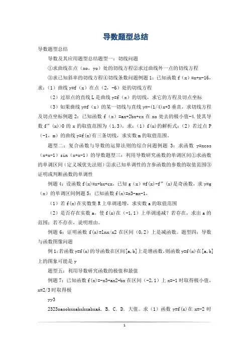 导数题型总结