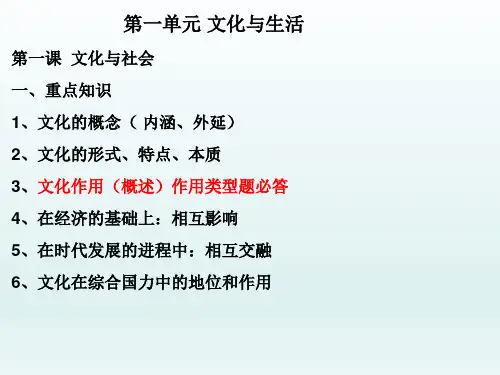 文化生活 答题模板及典型例题