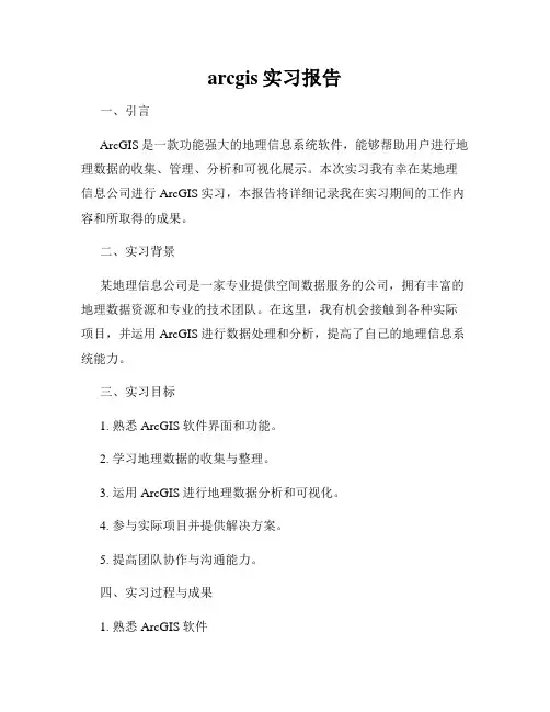 arcgis实习报告